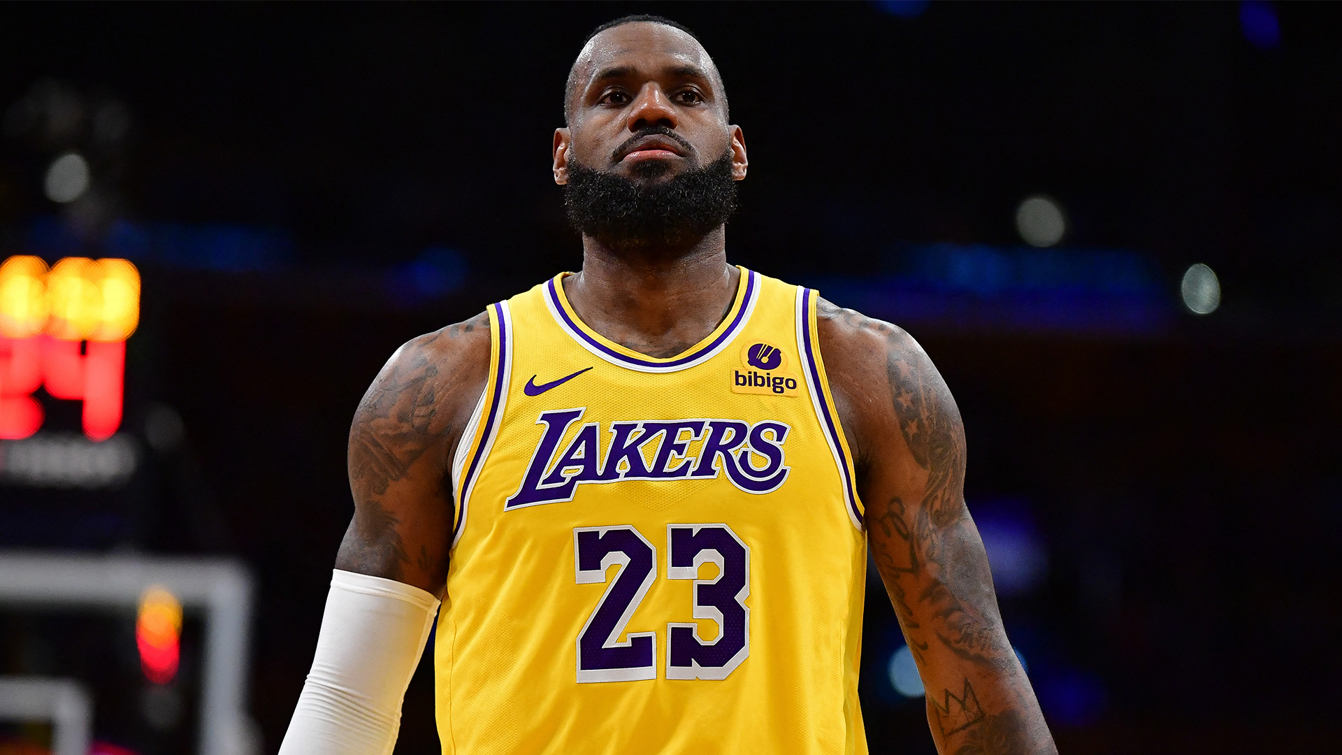 LeBron James in a Lakers Uniform
