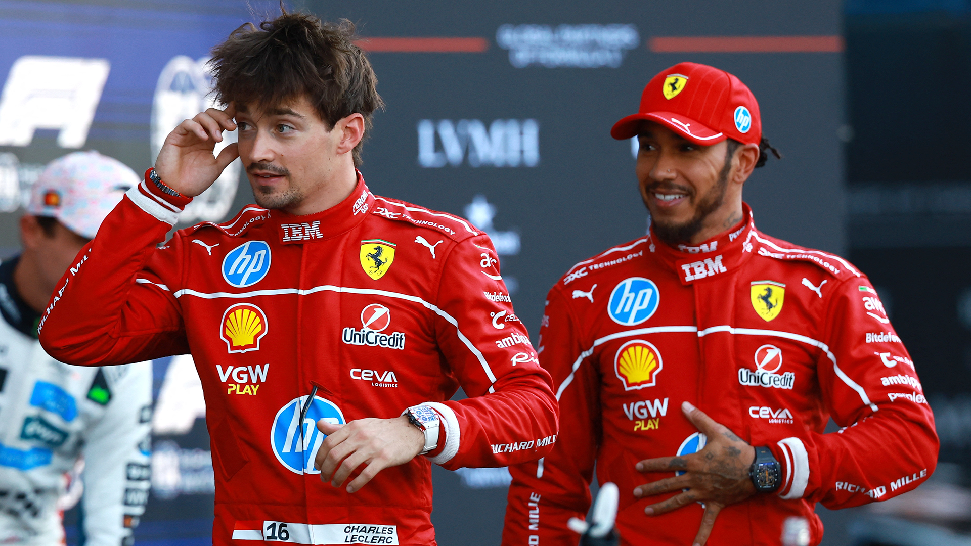 Lewis Hamilton y Charles Leclerc