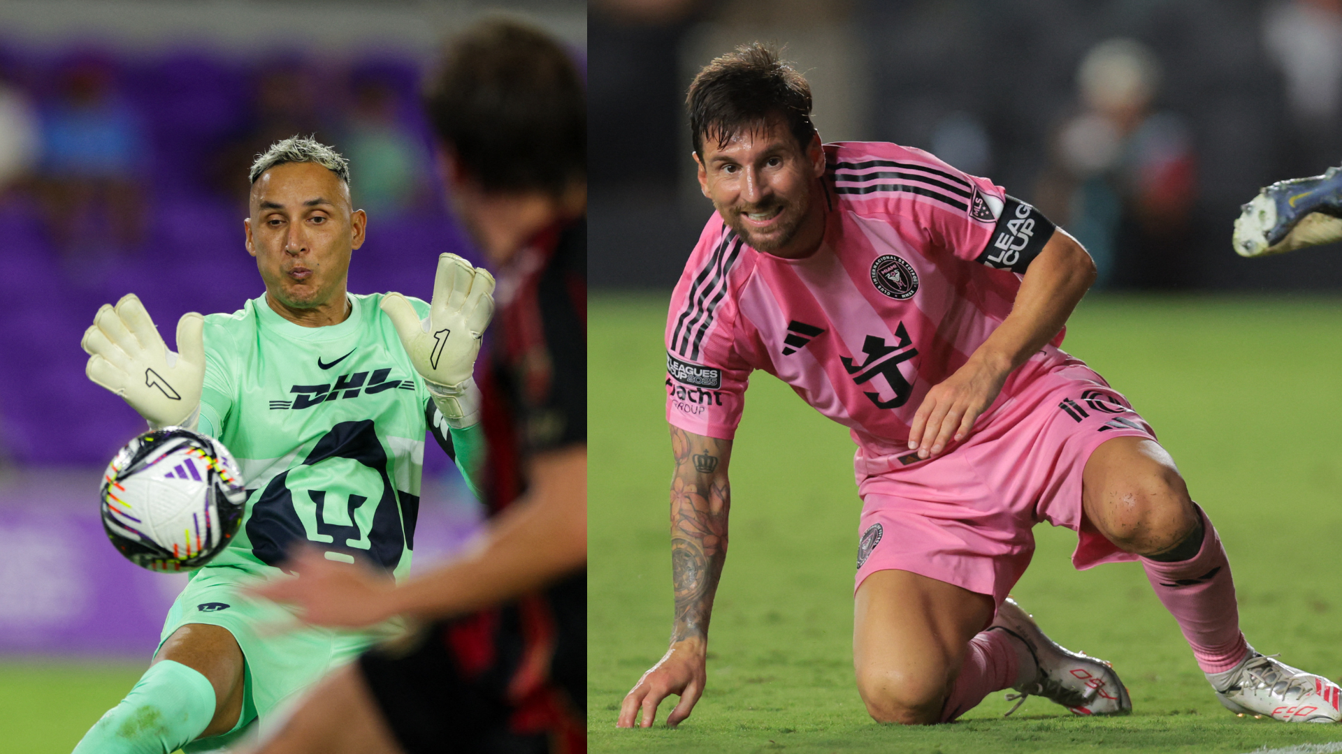 Lionel Messi and Keylor Nava