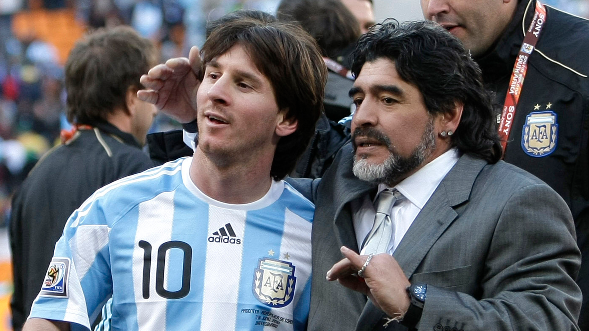 Lionel Messi y Diego Armando Maradona
