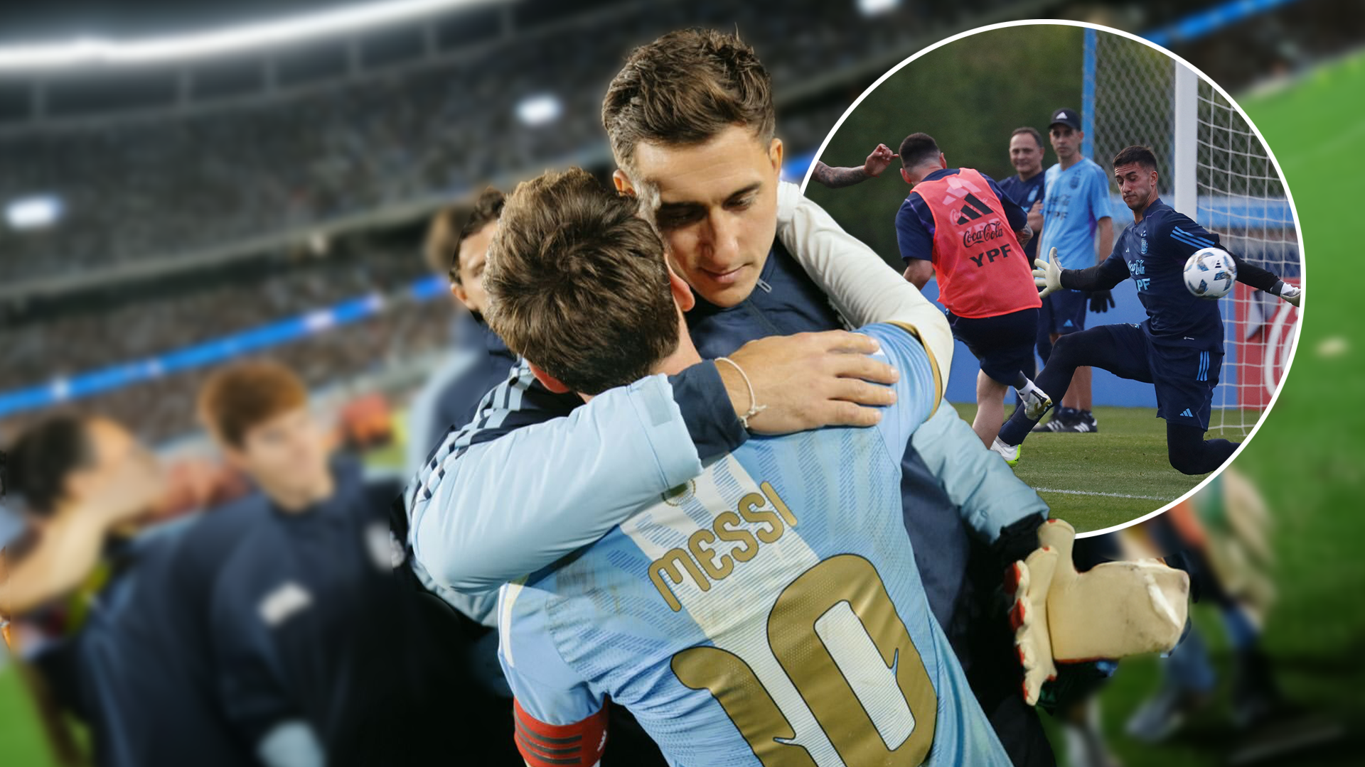 Lionel Messi y Juan Musso