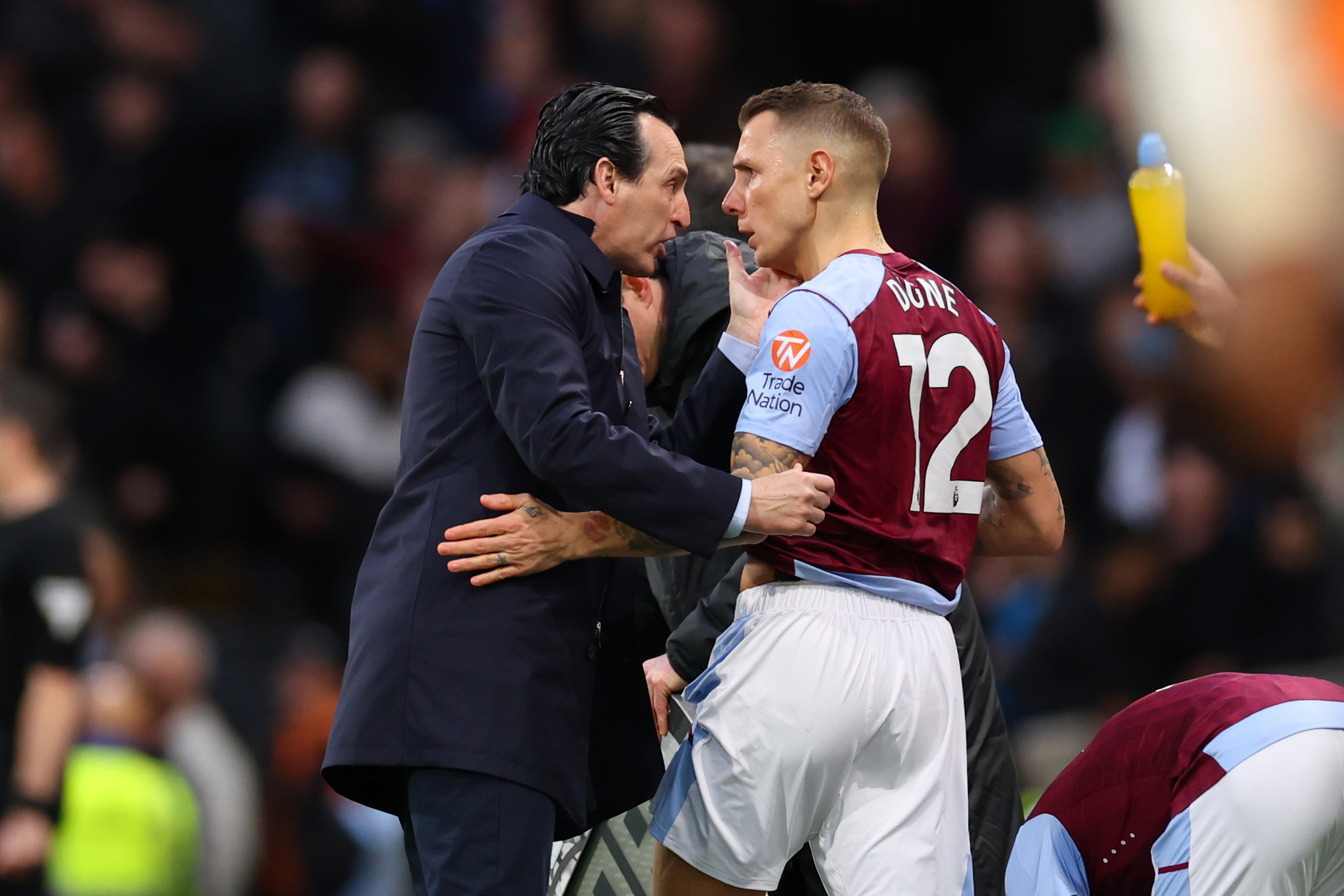 Lucas Digne avec Unai Emery