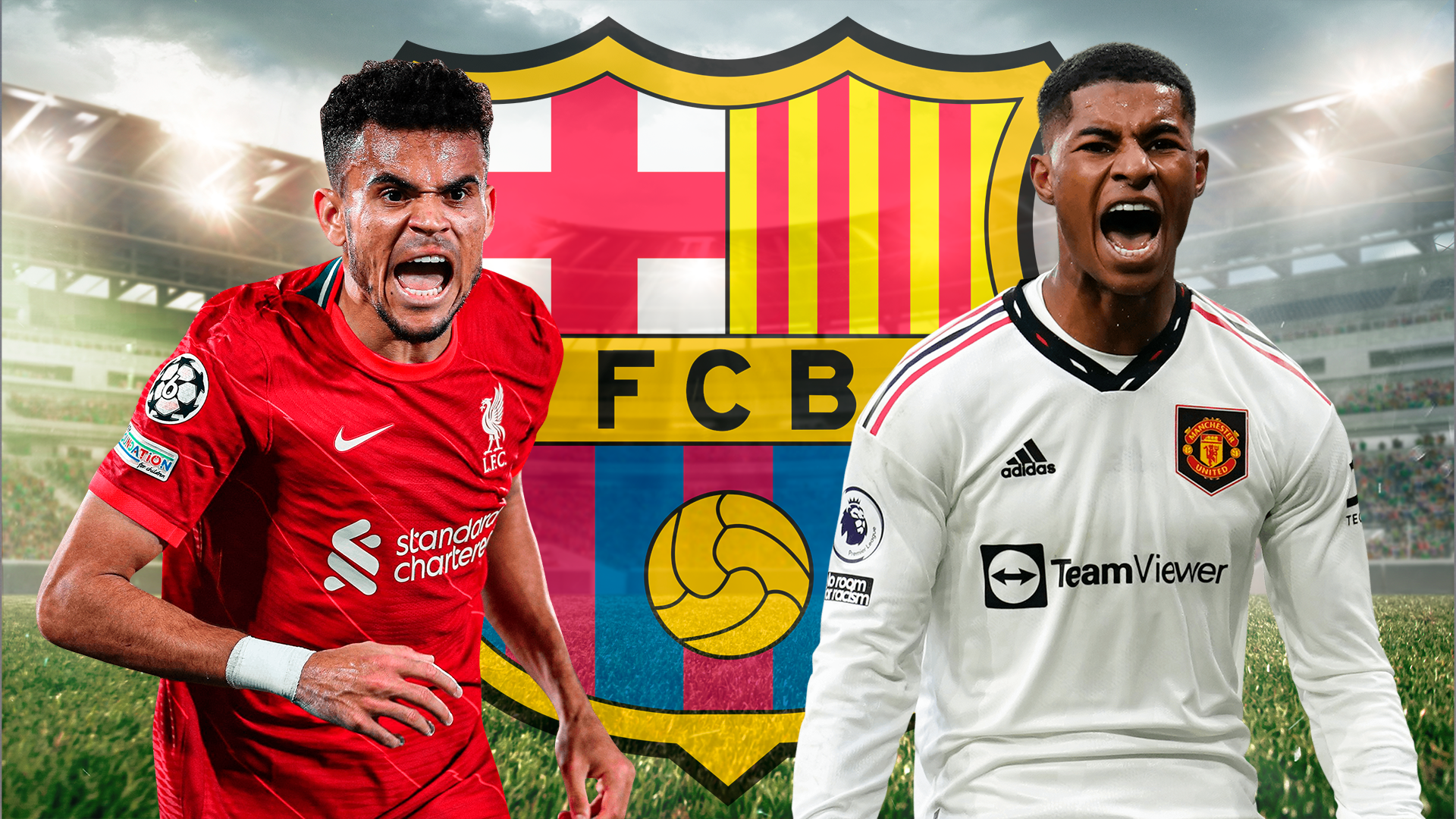 Luis Díaz y Marcus Rashford