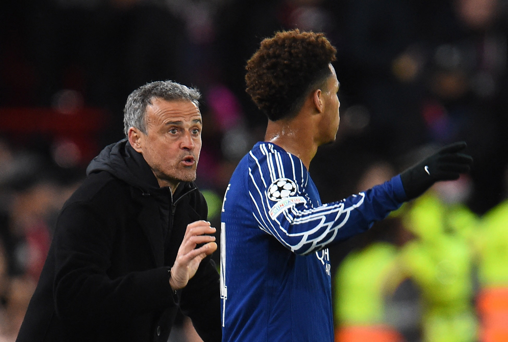 Luis Enrique avec Désiré Doué