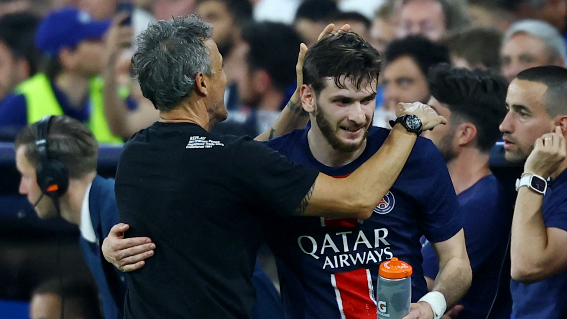 Luis Enrique y Khvicha Kvaratskhelia