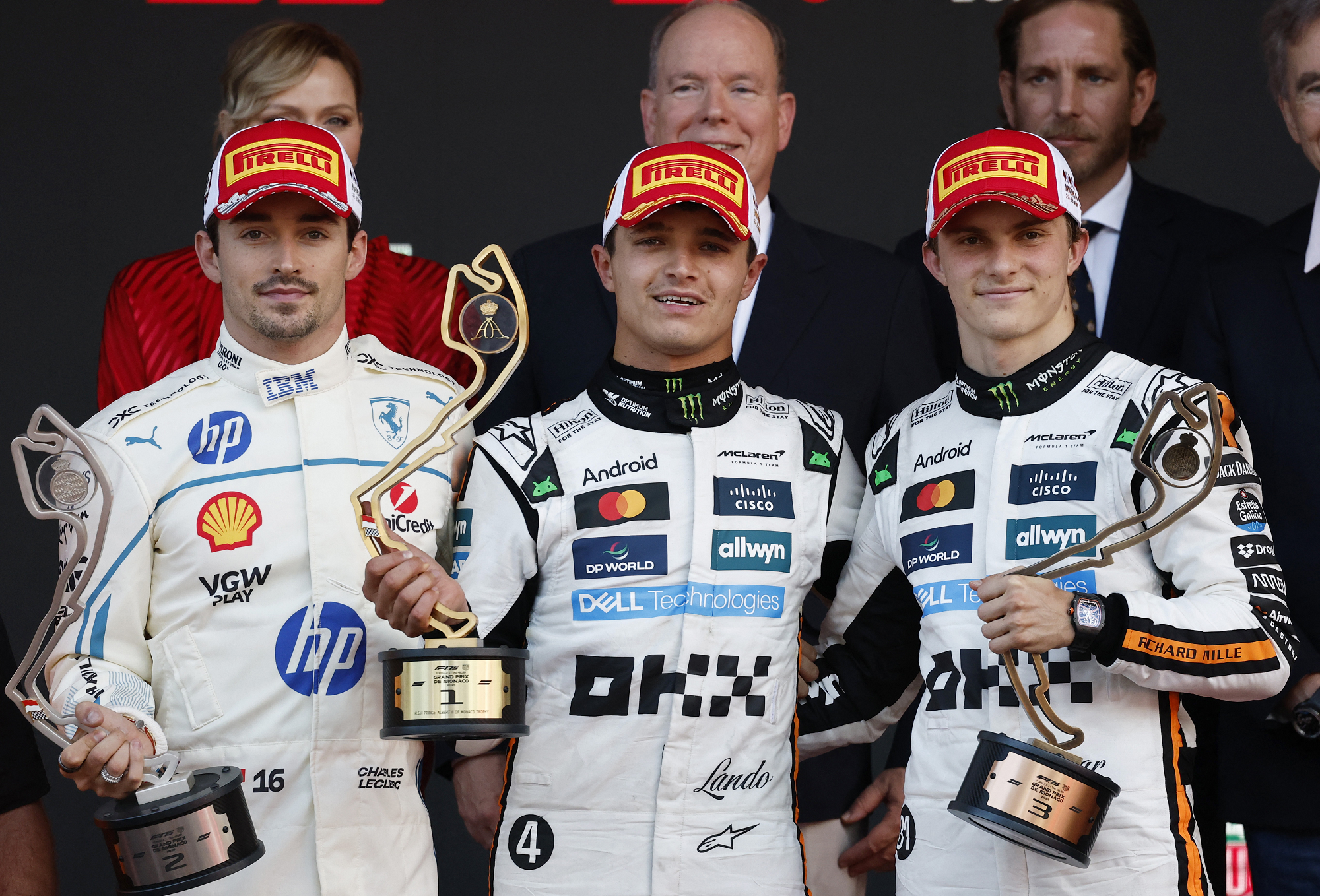 McLaren's Lando Norris center of podium