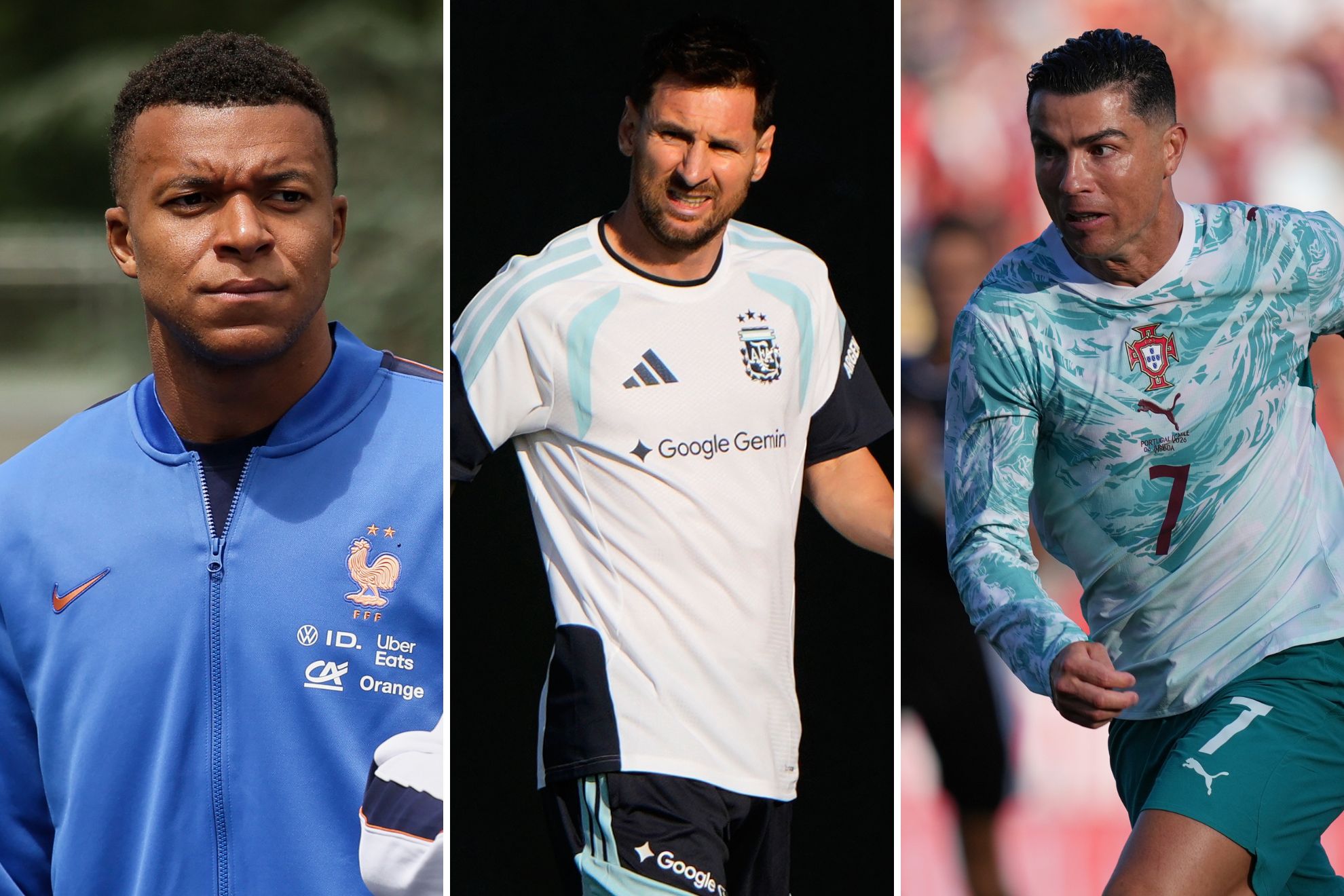 Messi, Cristiano y Mbappé