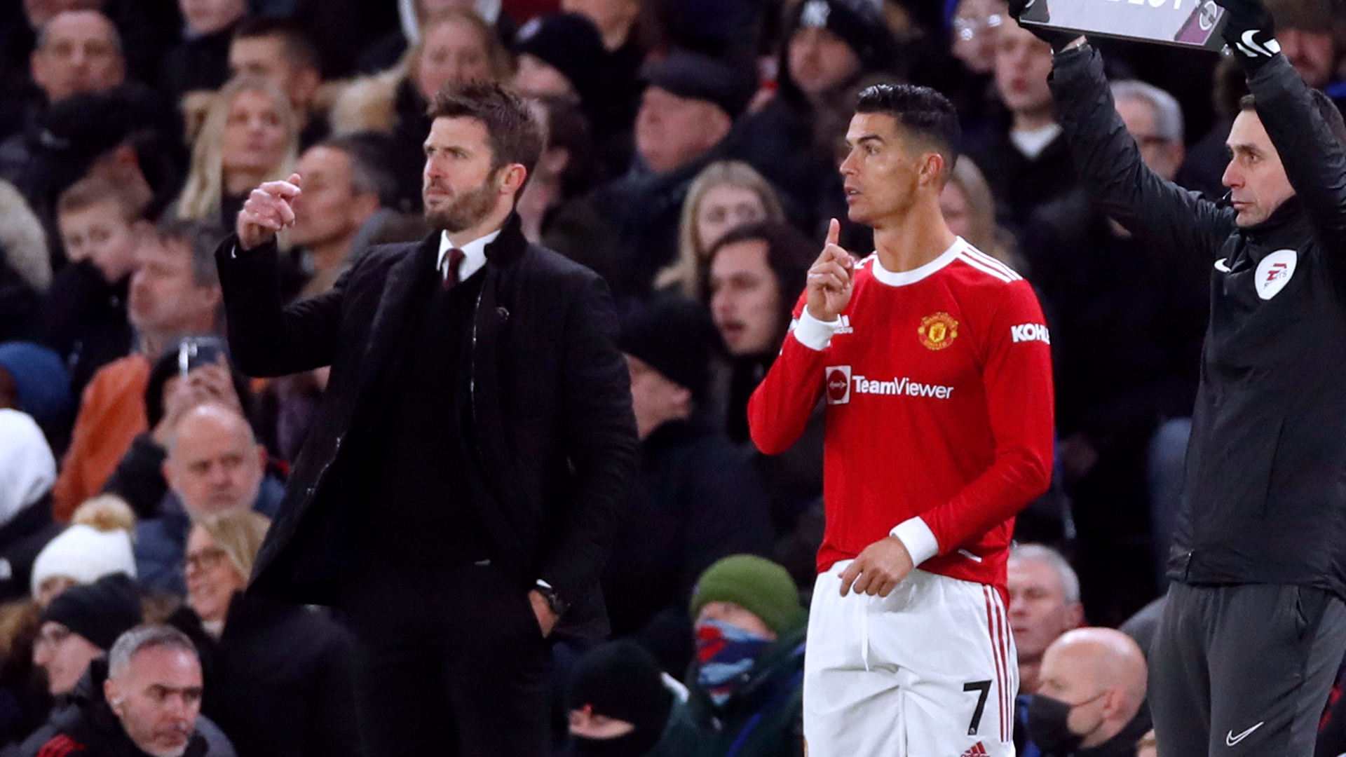 Michael Carrick y Cristiano Ronaldo