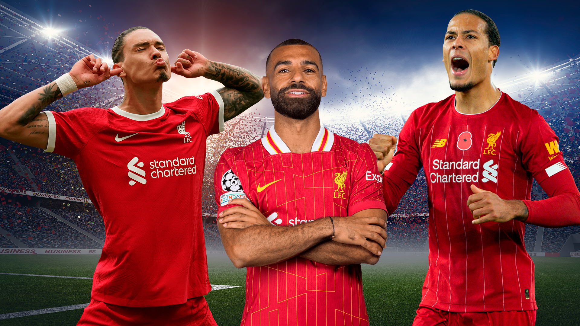 Mohamed Salah, Virgil Van Dijk, Darwin Núñez