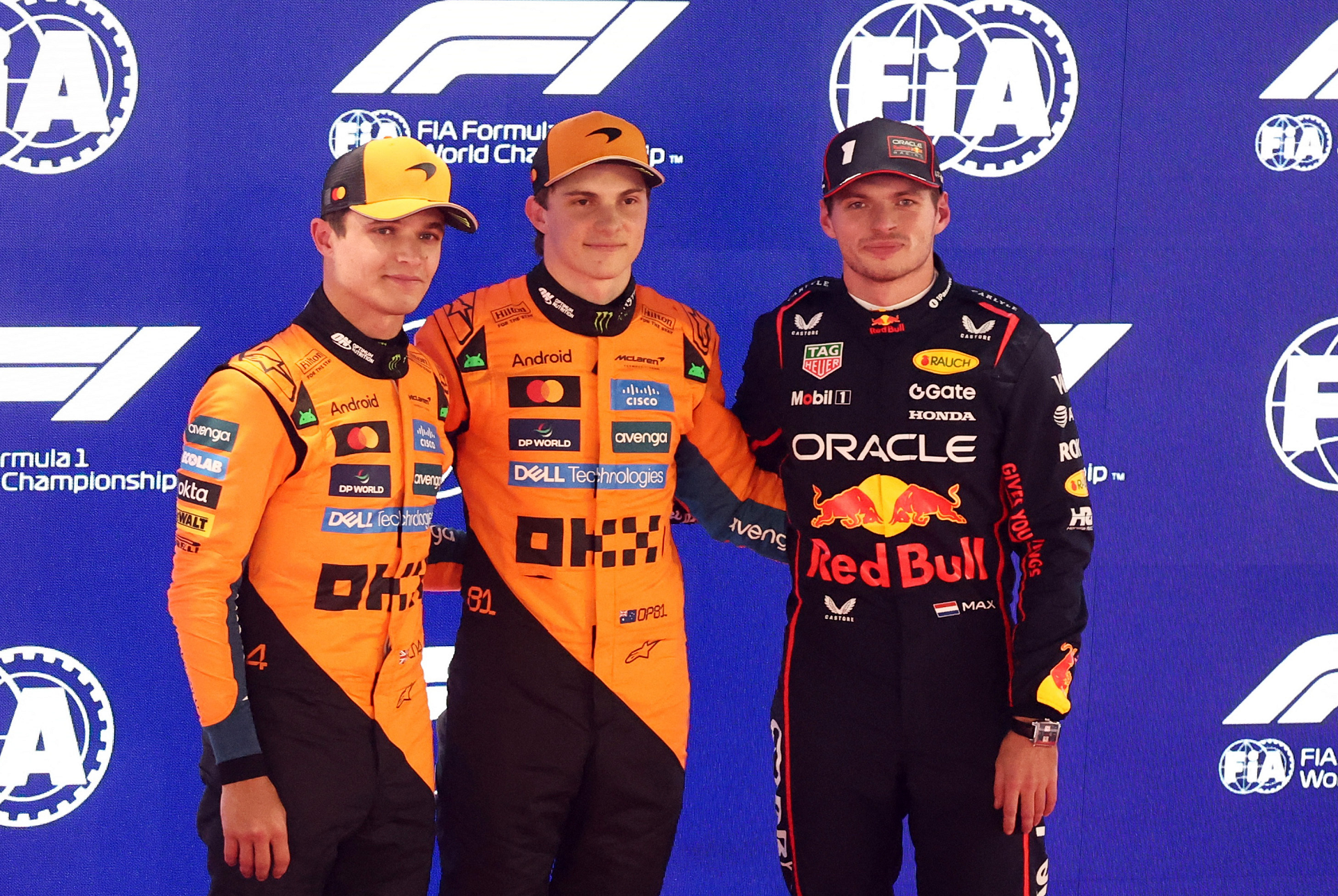 Norris, Piastri, Verstappen