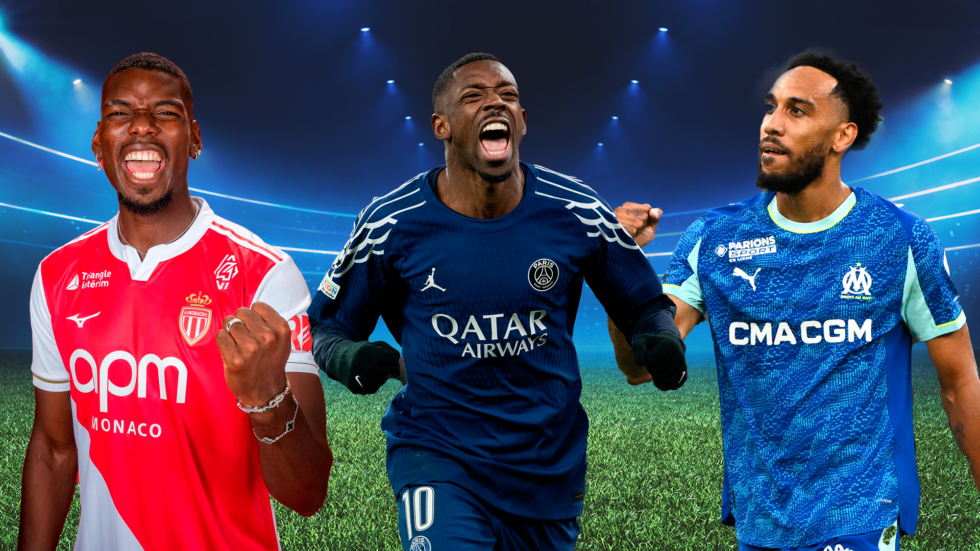 Paul Pogba, Ousmane Dembélé y Aubameyang