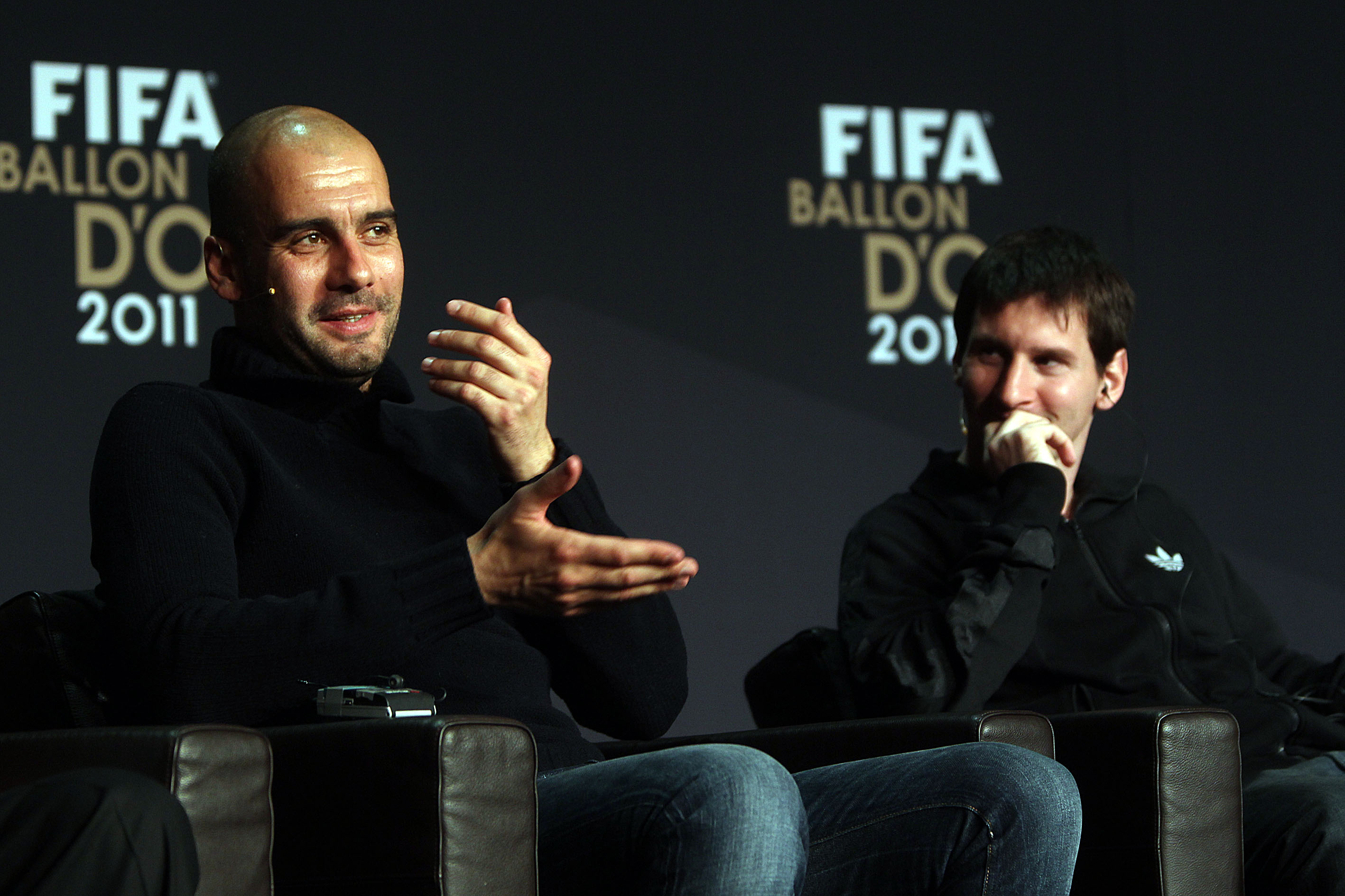 Pep Guardiola et Lionel Messi