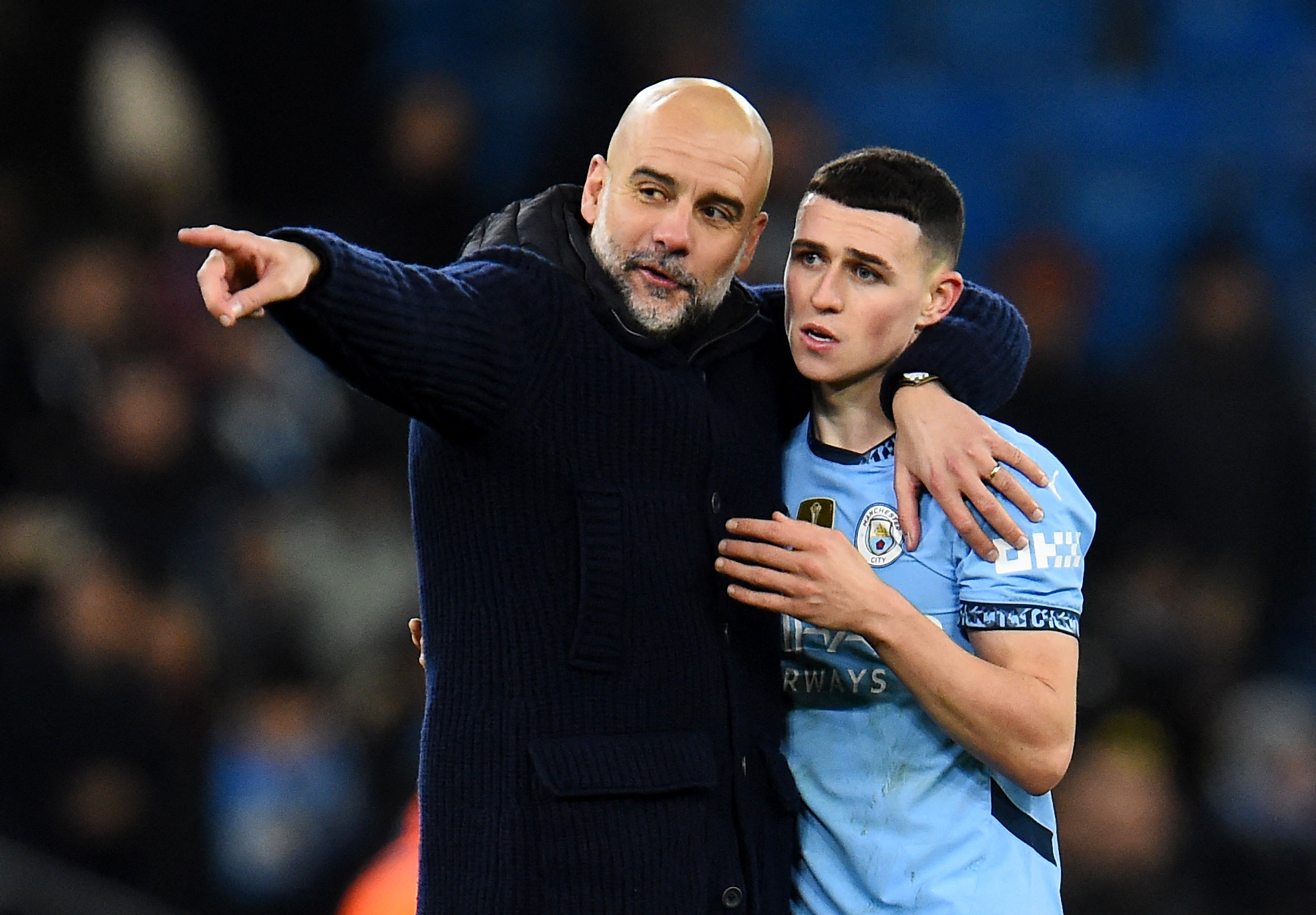 Phil Foden et Pep Guardiola