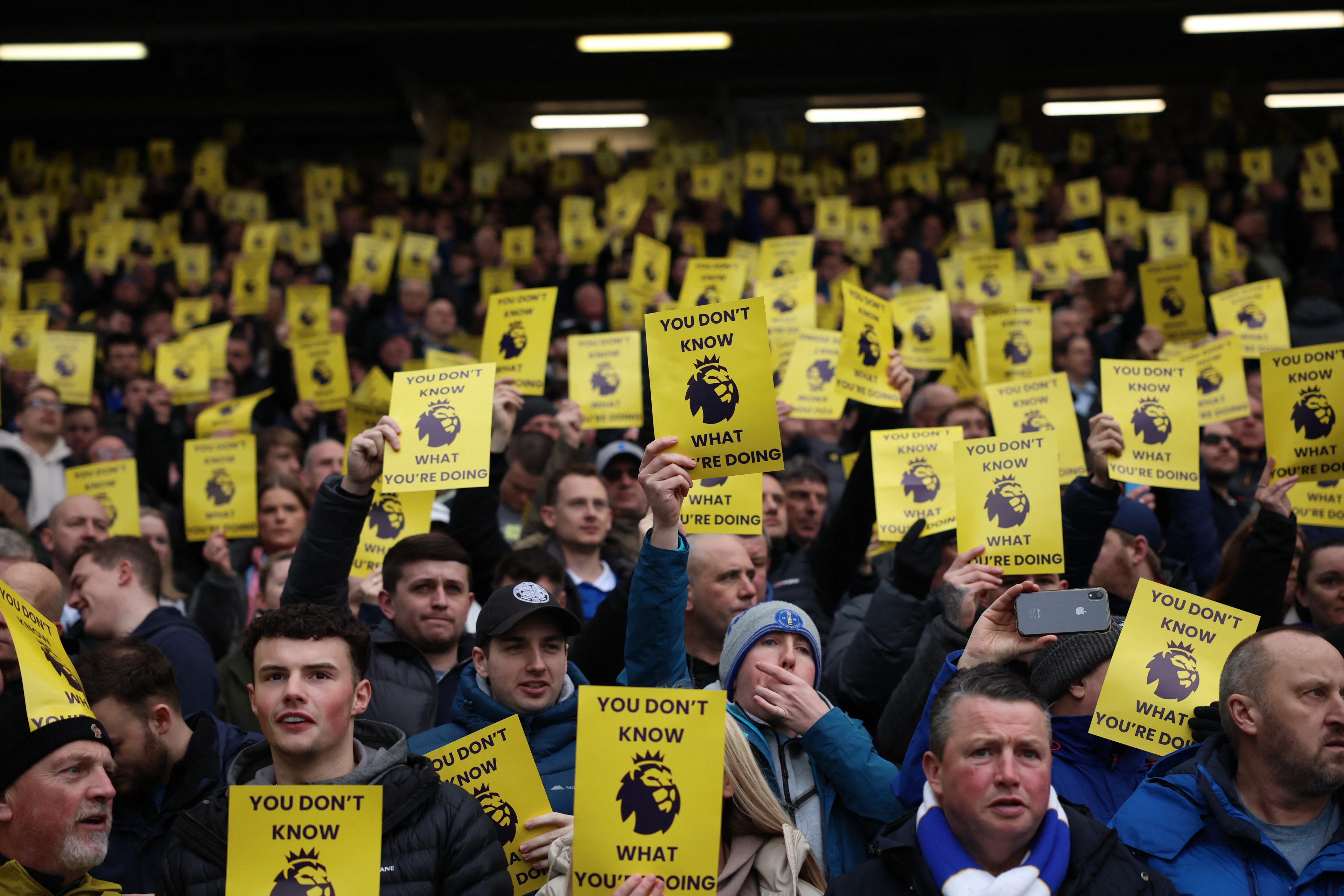 Protestation à Everton contre la Premier League
