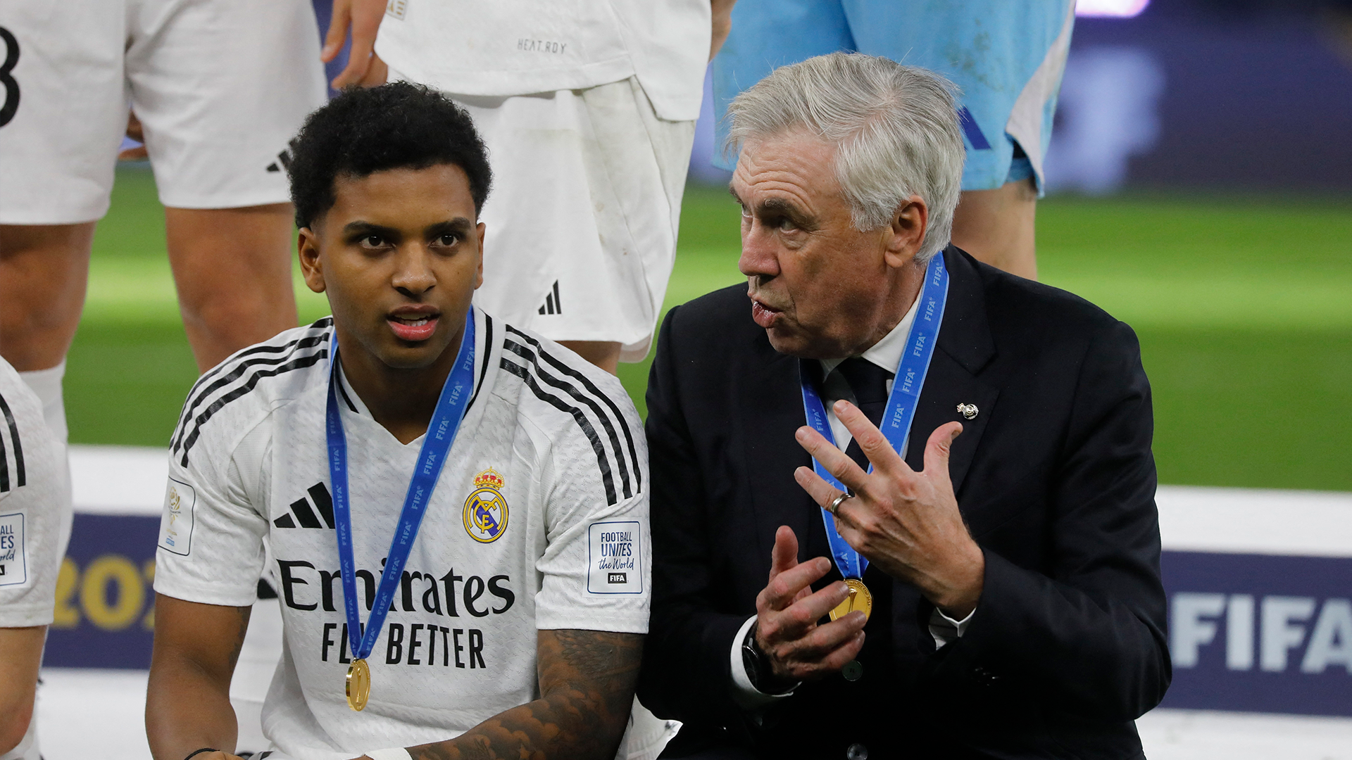 Rodrygo y Carlo Ancelotti