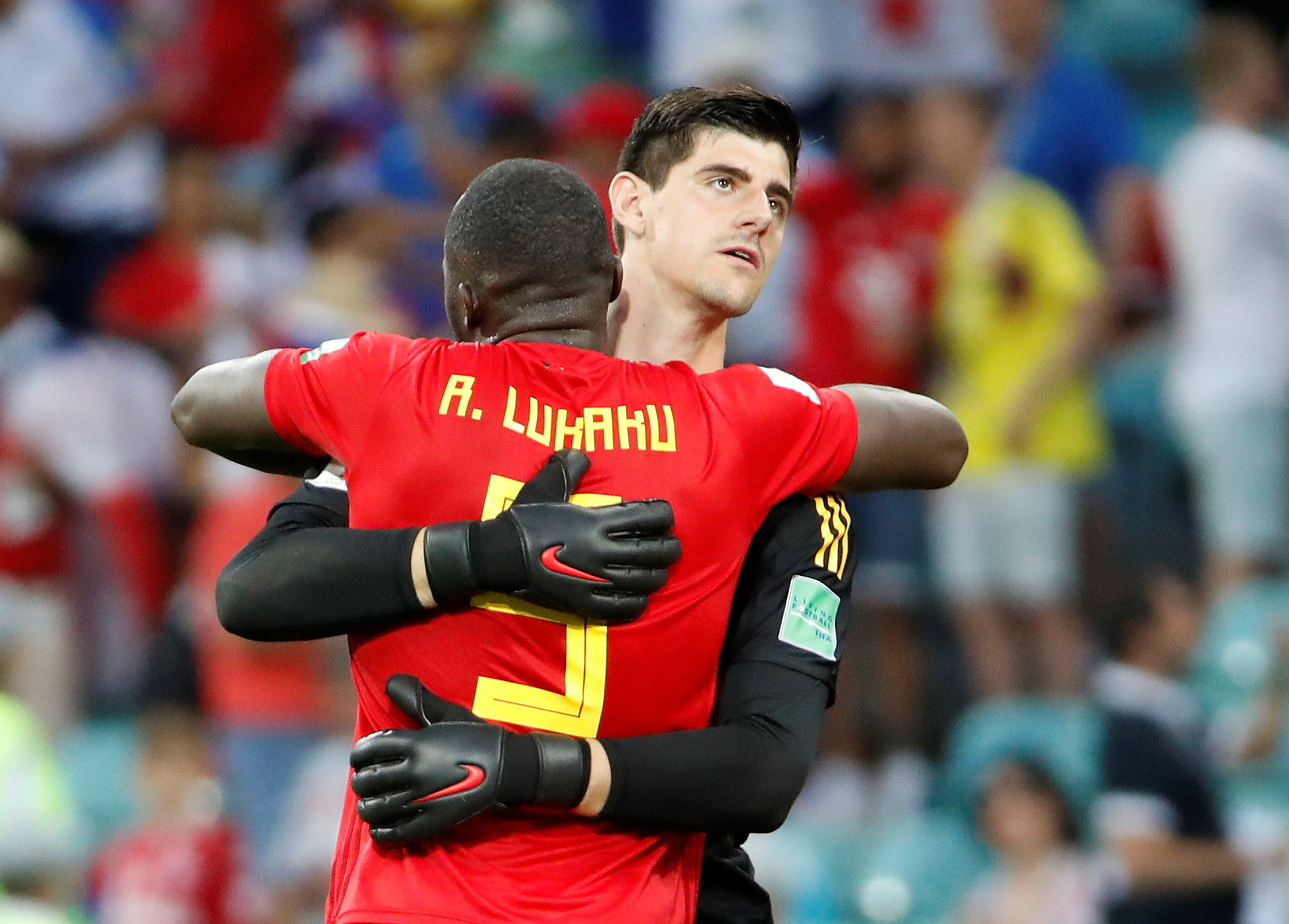 Romelu Lukaku y Thibaut Courtois