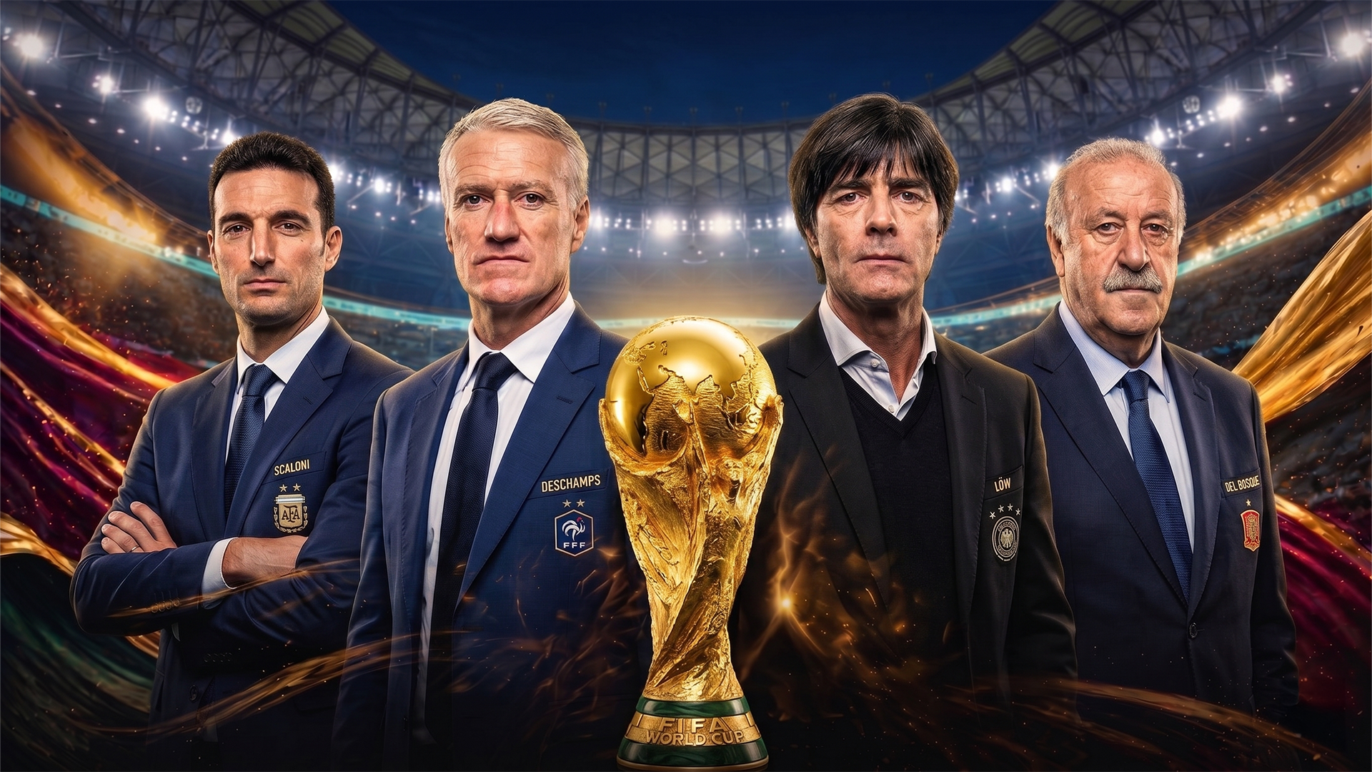Scaloni, Deschamps, Löw y del Bosque