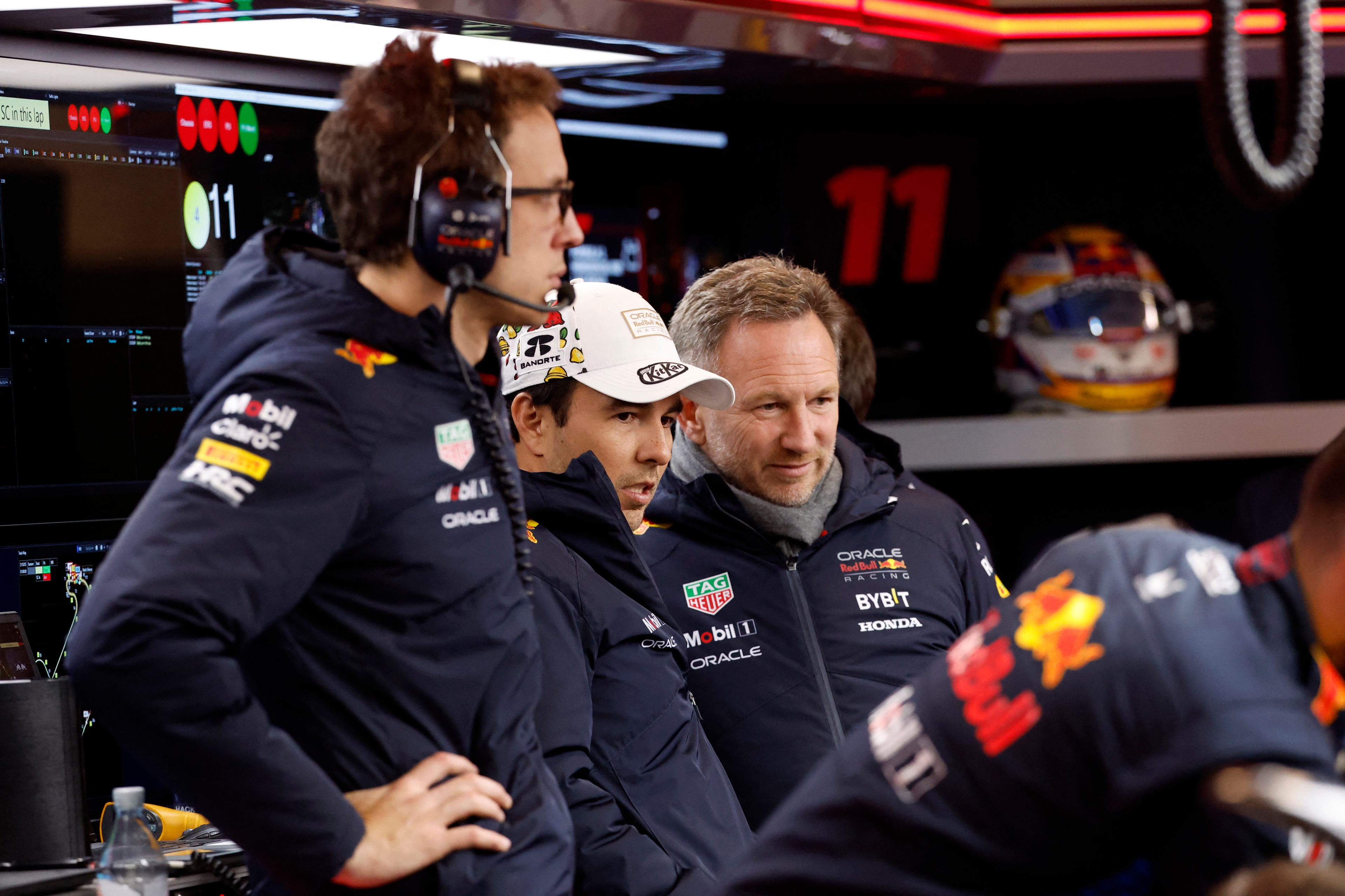 Sergio Pérez and Christian Horner