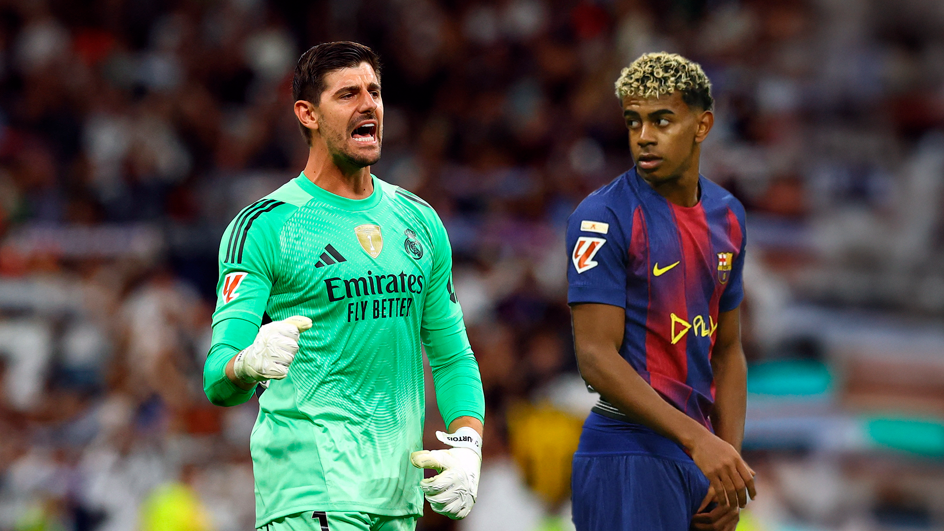 Thibaut Courtois y Lamine Yamal
