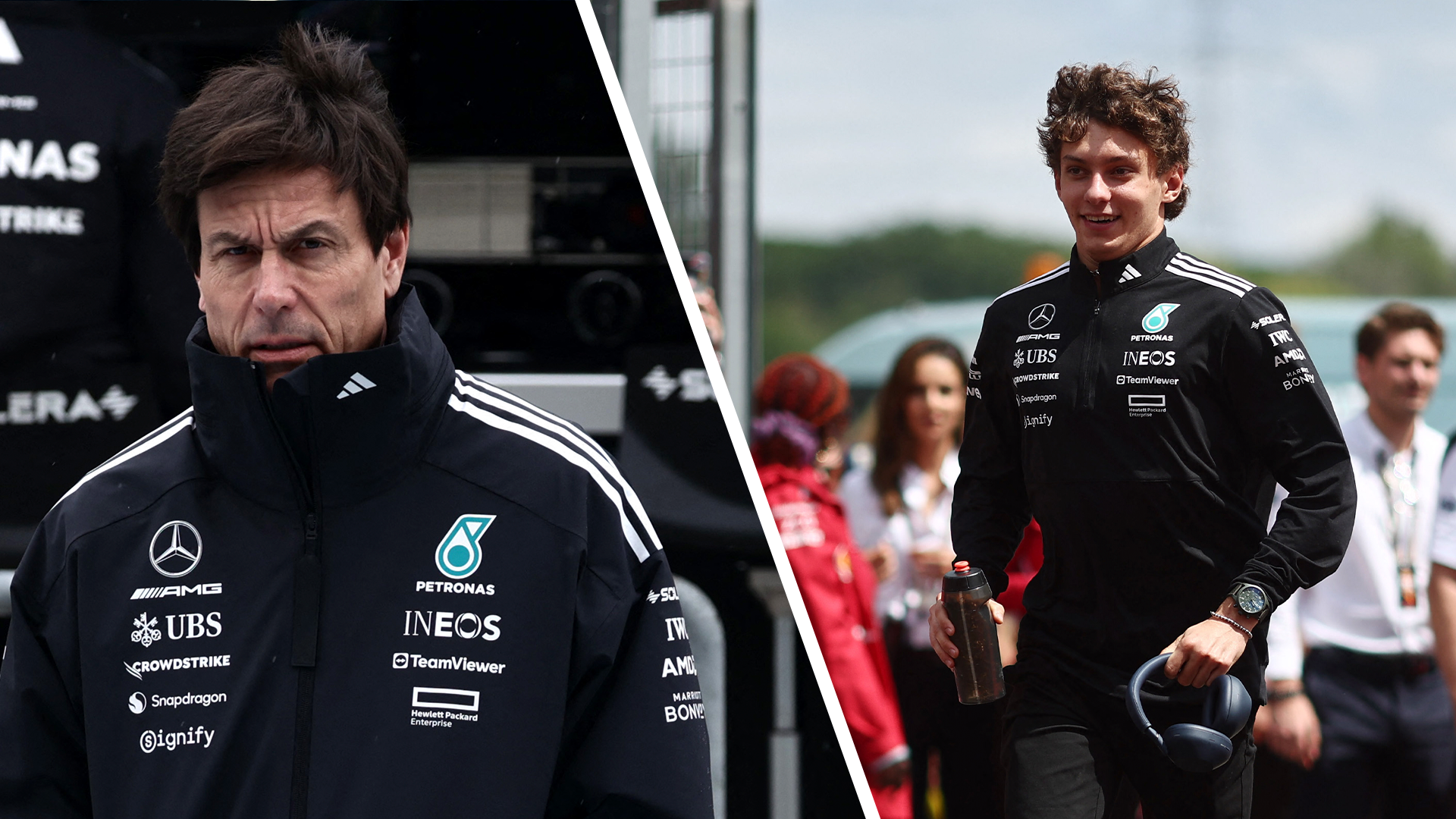 Toto Wolff and Kimi Antonelli