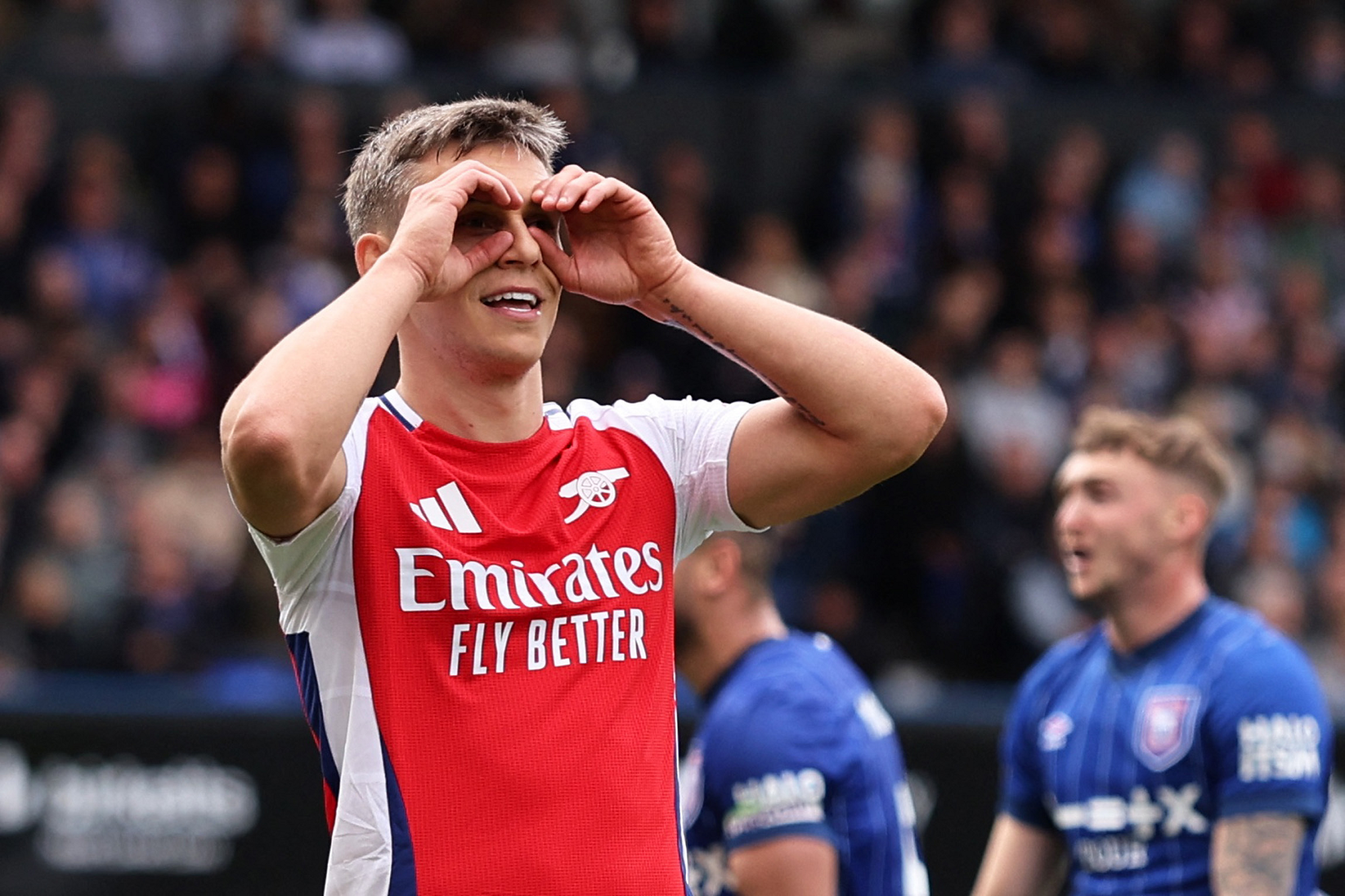 Trossard celebrates