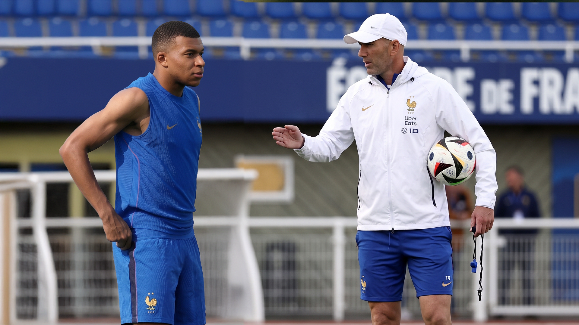 Zinedine Zidane y Kylian Mbappé