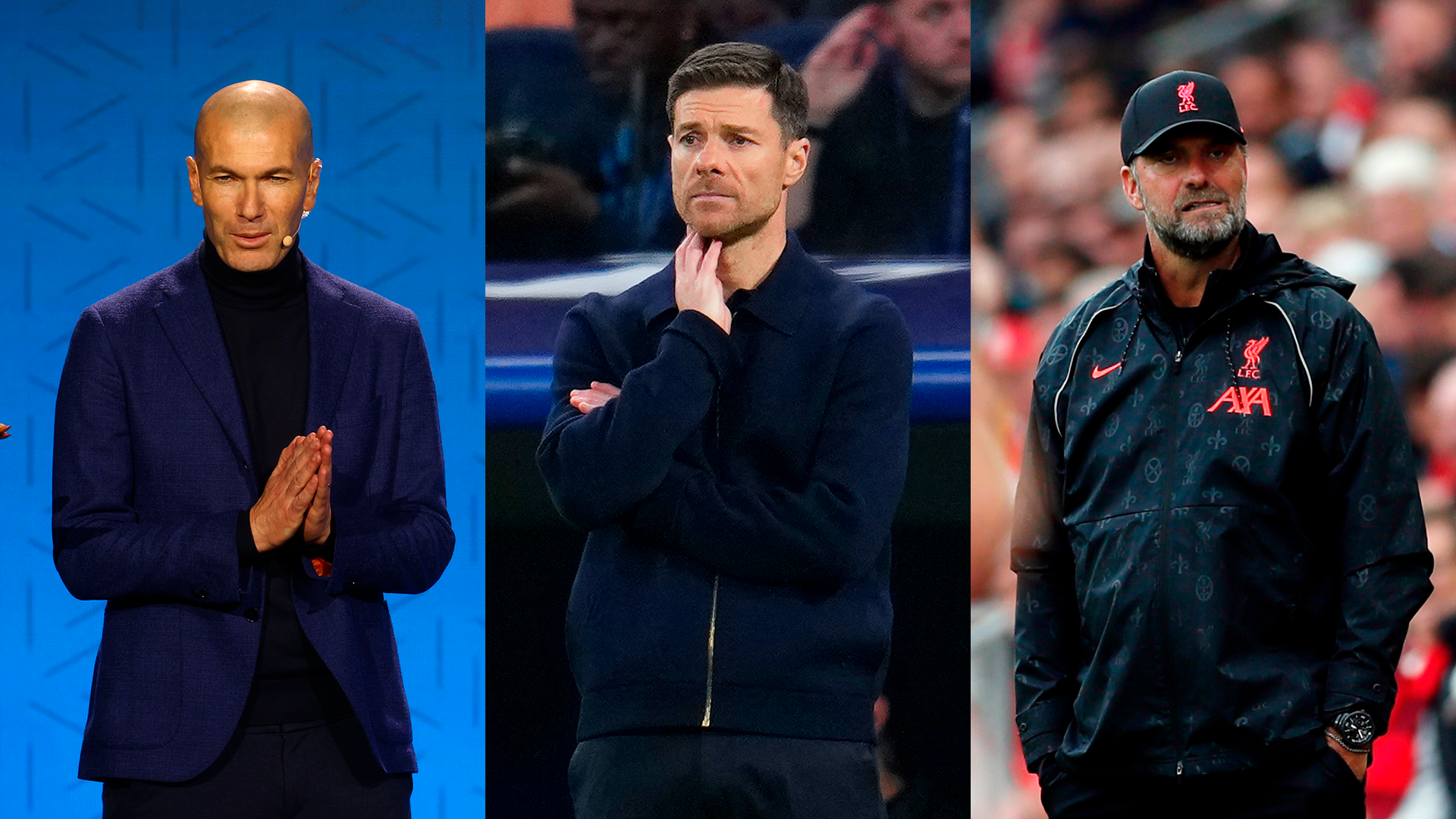 Zinedine Zidane, Xabi Alonso y Jürgen Klopp